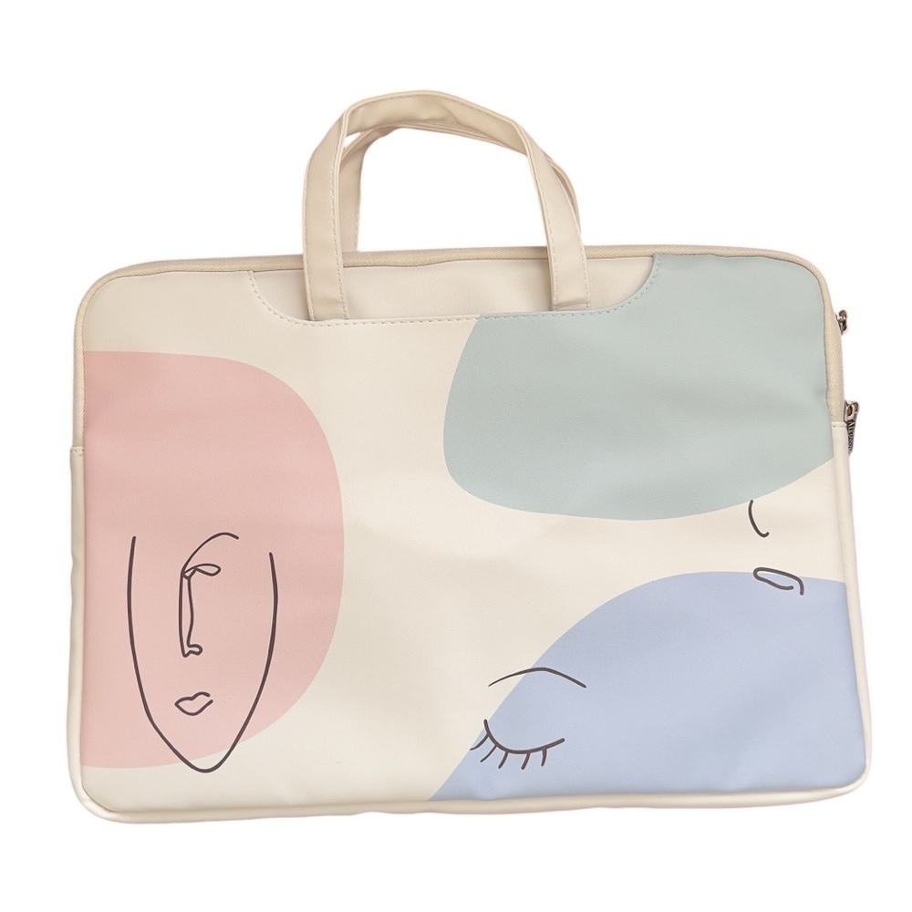 Laptop Carrying Bag Women 11-15.6 inch Laptop Sleeve Creme Multicolor NWOT